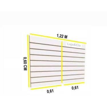 Imagem de Painel canaletado 061x122 Branco painel expositor Branco 2 peças 61x61