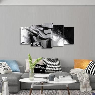 Imagem de Quadro decorativo Star Wars Para Quarto Mosaico 5 Peças - Wall Frame