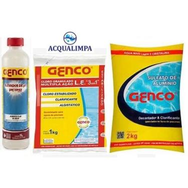 Imagem de Kit limpeza manutenção piscina acqualimpa 4-genco