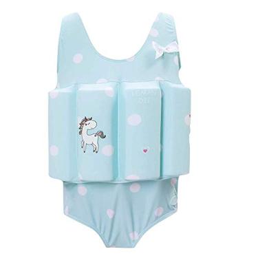 Imagem de Lemandii maiô flutuante removível para crianças, roupa de banho de natação, roupa de banho perfeita para crianças ou bebês, aprender a nadar, Light blue, Medium