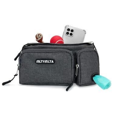 Imagem de ALTYALTA Pochete EZ para passear com cães, bolsa de guloseimas para treinamento de cães, fácil para caminhar com cães, bolsa de cinto com 6 bolsos e dispensador de saco de lixo, Cinza carvão, Bolsa de