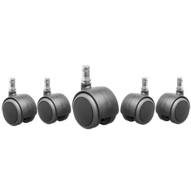Imagem de Kit 5 Rodinhas Rodizio Anti-risco e Anti-ruido Para Cadeiras - PopMov