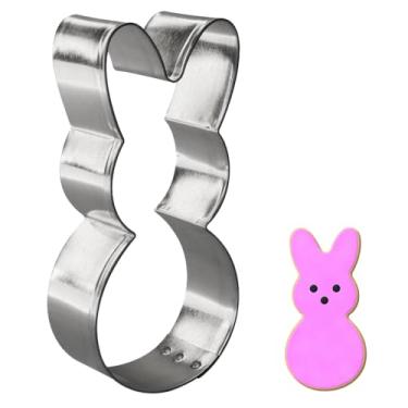 Imagem de Cortador de biscoito corporal Easter Bunny 10,8 cm B1554 – Cortadores de biscoito de alce – Placa de latão de aço dos EUA