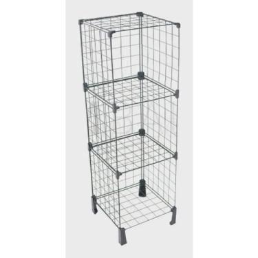 Imagem de Balcão Estante Aramado 1,00x0,30x0,30M Preto