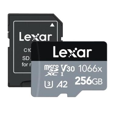 Imagem de Cartão de Memória MicroSd 256GB e Adapt Certificação A2 Velocidade de Vídeo V30 Velocidade Transferência 160Mbs Ideal para Android Ios Câmeras Segurança Compatíveis MPOWER