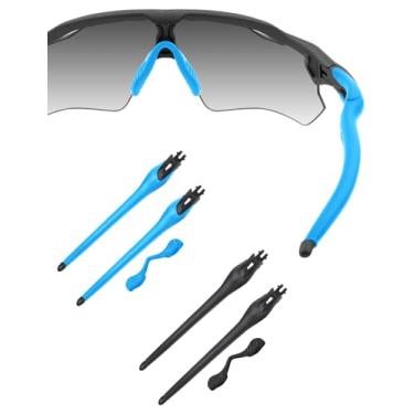 Imagem de HILEEN Óculos de sol pretos de substituição para óculos de sol Oakley Radar EV Path Pitch Advancer - preto + azul celeste