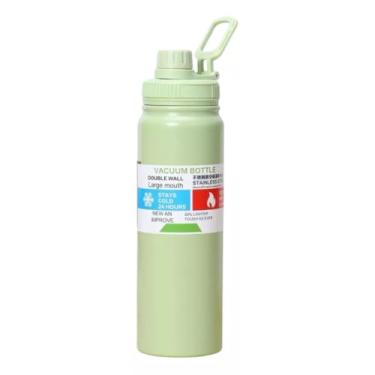 Imagem de Garrafa Térmica Squeeze Inox 800ml Com Alça Água (Verde Claro)