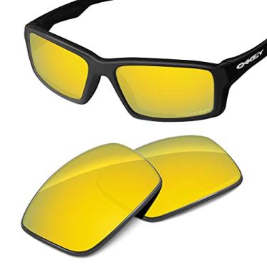 Imagem de Tintart Lentes de substituição de desempenho compatíveis com Oakley Twitch polarizadas gravadas - amarelo dourado