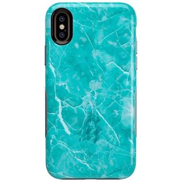Imagem de Casely Capa de celular para iPhone X/XS – Linda capa azul-petróleo – Cobertura de 360 graus para o seu telefone – Recortes precisos, proteção de câmera com borda elevada de 1 mm – ousada