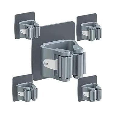 Imagem de Kit 5 Suportes Organizador Adesivo Vassoura Rodos Parede