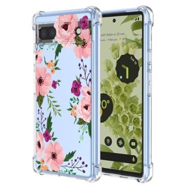 Imagem de RRXSYXL Capa para Google Pixel 6A com estampa floral transparente, capa macia à prova de choque para Google 6A, flor de cerejeira