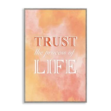 Imagem de Stupell Industries Trust The Process Of Life Arte giclée emoldurada cinza, design por Martina Pavlova, 12 x 18