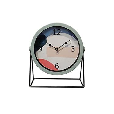 Imagem de Relógio de mesa, relógio moderno minimalista pequeno relógio de mesa para casa sala de estar quarto ornamentos de mesa relógio de mesa 24 cm relógio de mesa