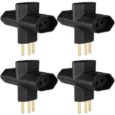 Imagem de 4 Adaptador Tomada Tipo T Benjamin 3 Pinos 110/220V ADP2-34 - MarGiriu