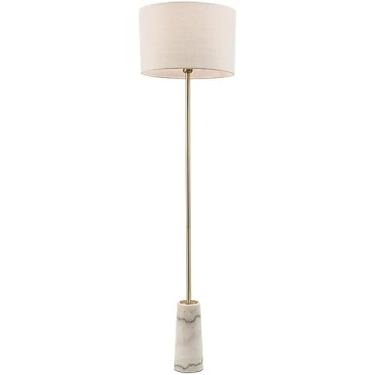 Imagem de Lâmpada De Assoalho Lâmpada Padrão Lâmpada De Assoalho Simples Moderna Ferro Forjado Mármore Luz De Assoalho Quarto Sala De Estar Abajur De Tecido Lâmpada De Pé Leitura Luz De, Linen