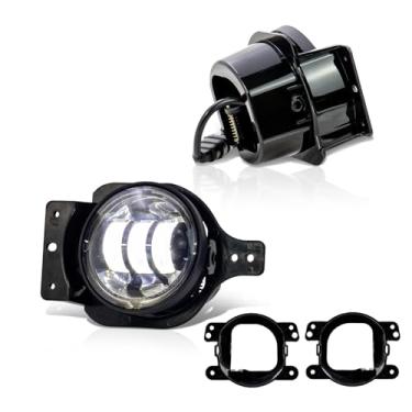 Imagem de VPIMOZO Conjunto de farol de neblina de LED compatível com Jeep Wrangler JL JLU Unlimited Sport Rubicon Sahara 2020+ Gladiator JT 2020 com kit de fiação de interruptor lente transparente, 2 pares de