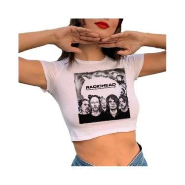 Imagem de Camiseta Crop Top Radiohead - Unissex, Estilo Y2K, Verão, Hip Hop, Roc