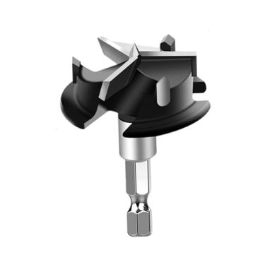 Imagem de Bothyi Carbide carpintaria broca broca ferramenta de reparo de móveis alta dureza abridor de buraco dobradiça para madeira compensada placa densidade, Preto, 59.5 Cm