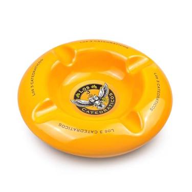 Imagem de Cinzeiro para 4 Charutos de Porcelana Los 3 Catedraticos - Laranja