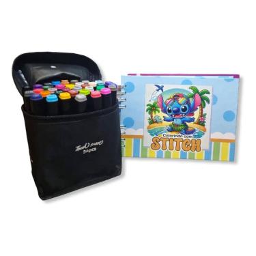Imagem de Livro De Colorir Stitch Bobbie Goods + Canetinhas 36 Cores