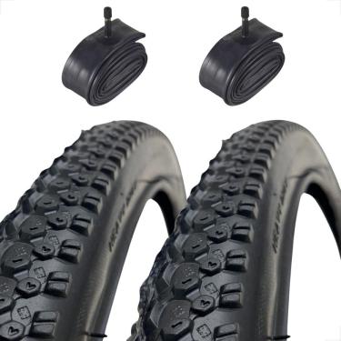 Imagem de Par Pneu Bike Bicicleta Mtb Shiver Rocky Aro 26 x 1.95 Tipo Scorpion + Par camara de ar 26 Shiver