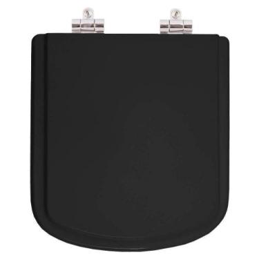 Imagem de Assento Sanitário Poliester Soft Close Lirio Preto para vaso Fiori - P