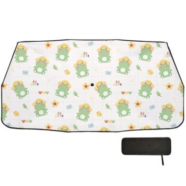 Imagem de Chapéu de sapo fofo guarda-chuva para para-brisa de carro cobertura completa para para-brisas de carro 147 x 75 cm