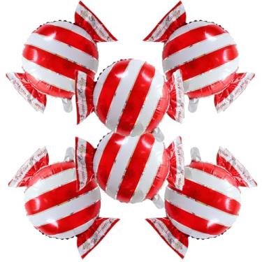 Imagem de 6 balões de doces vermelhos para decoração de festa de aniversário infantil Candyland