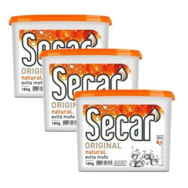 Imagem de Kit Com 3 Evita Mofo Secar 180g Antimofo Guarda Roupas Armários Closet Gaveta Despensa Umidades Bolor Fungos Bactérias Mau Cheiro (3, Natural)