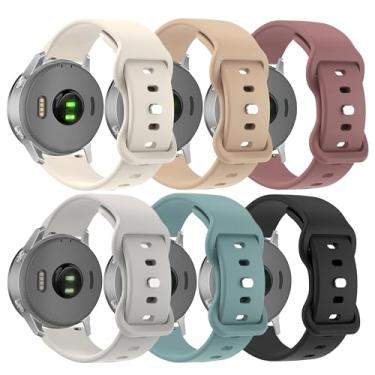 Imagem de Pulseiras de silicone de 22 mm compatíveis com Garmin Venu 3/Vivoactive 4/Venu 2 de 45 mm, pacote com 6 pulseiras esportivas de substituição de liberação rápida para Garmin Forerunner 265/255/945/255