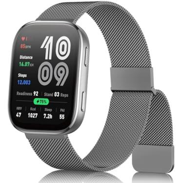 Imagem de Meliya Pulseira de metal para Amazfit Helio/Bip 6/Bip 5/GTR 4/GTR 3 Pro/3/2/2e/47 mm/Balance Watch Pulseira feminina e masculina, pulseira de metal de aço inoxidável de 22 mm para Garmin Venu 3/2