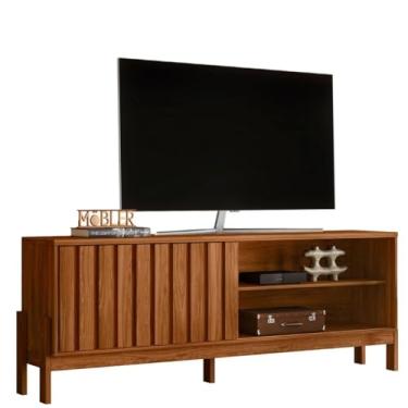 Imagem de Mobler Rack Bancada para TV até 75 Polegadas, Aurora 1.8, Madeira com Base Marrom (Cinamomo Mel)