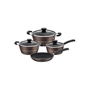 Imagem de Jogo de Panelas Tramontina Sicília em Alumínio com Revestimento Interno e Externo Antiaderente Starflon Excellent Avelã – 4 Peças