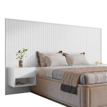 Imagem de Cabeceira Florença Casal e Queen com 2 Mesas de Cabeceira Branco