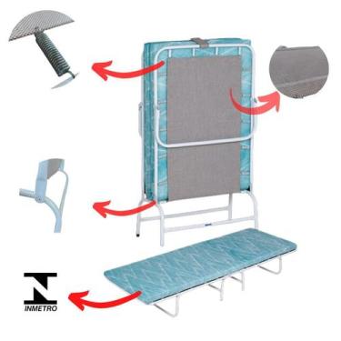 Imagem de Cama Dobrável Lona Camping Com Colchão- Portátil Super Leve - Paganott