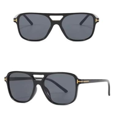 Imagem de Óculos de Sol Estilo Retrô Unissex Modelo Aviador - Ideal para o uso noturno e dias nublados - Proteção Uv400 (Preto-Preto)