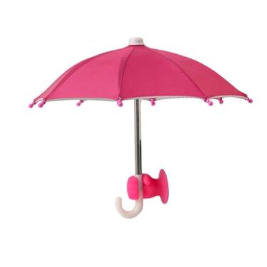 Imagem de Vaveren Guarda-chuva para celular com viseira de criativa, suporte com ventosa para navegação ao ar livre em carro, bicicleta, telefone, bicicleta, viagem, Rosa Vermelha