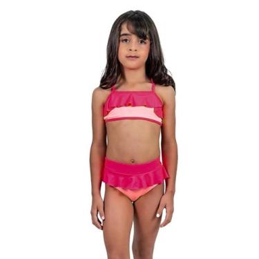 Imagem de Biquíni Infantil Com Babado Poliamida Proteção UV De Amarrar - HYPE MO