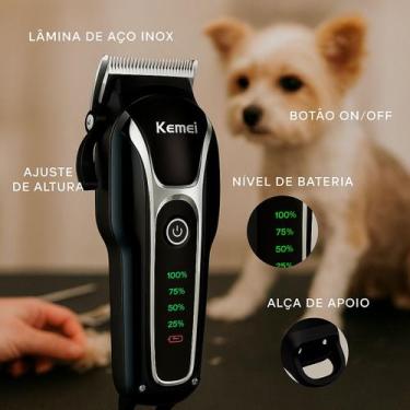 Imagem de Kemei Pet Maquina Para Tosa Compacta E Leve - RELET