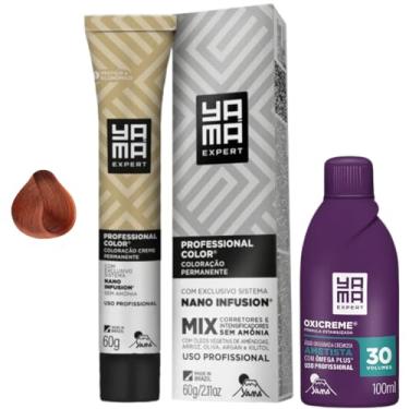 Imagem de Kit Coloração Yama Nano Infusion Profissional 044 Cobre + Ox Cremosa 30vol 100ml