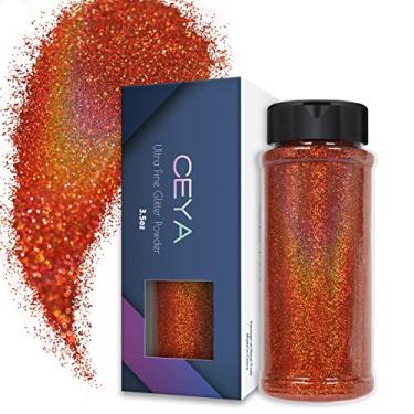 Imagem de Ceya 3,5 oz/100 g Glitter Ultra Fino em Pó Bronze Glitter Holográfico Glitter Laser 1/125 cm 0,3 mm para Slime Epóxy Resin Craft Tumbler Jewelry Nail Art Festival Maquiagem Scrapbook Pintura Cartões de Casamento