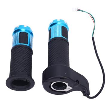 Imagem de Cffuvros Aluminum Ligy Twist Full Twist Bush, garça de controle de controle Grips para scooter elétrica, mini bicicleta, acelerador de torção universal com design anti (Azul)