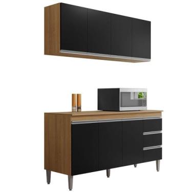 Imagem de Kit Armário Aéreo e Balcão para Pia sem Tampo 150 cm Adriana - AJL, Am