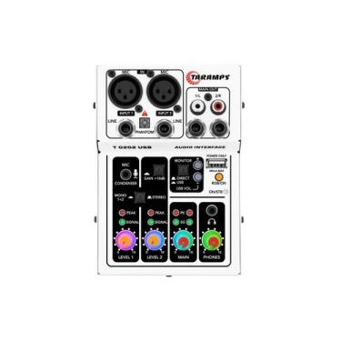 Imagem de Mesa Som Interface T0202 Usb Branca Led Rgb 2 Canais Phantom Power 48v