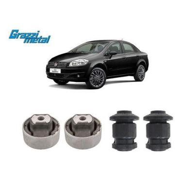 Imagem de Kit 4 Bucha Balança Bandeja Dianteira Linea 2012 2013 2014 - Grazzimet