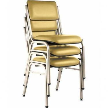 Imagem de Kit Com 3 Cadeiras Para Auditórios Linha Hotel Smart Amarelo - DESIGN 