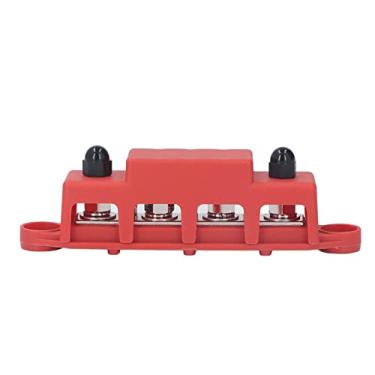 Imagem de 4 Stud m8 barra de barramento módulo pesado módulo de distribuição de energia Caixa de barramento para iate RV 48VDC 250A (Vermelho)