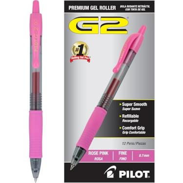 Imagem de PILOT, Canetas rolo de gel premium G2, ponta fina, 0,7 mm, rosa rosa, pacote com 12 (dúzias de caixas)