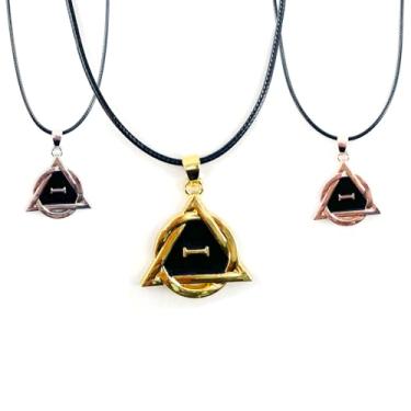 Imagem de Pacote com 3 colares Therian – prata, ouro e ouro rosa | Acessórios Therian de aço inoxidável reforçado para orgulho, escola e presentes