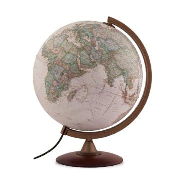 Imagem de Tecnodidattica – Globo terrestre NATGEO Explorer Executive | Cartografia Físico-Política National Geographic Executive | Base em madeira de faia | Luminoso | Textos em português do Brasil | Diam. 30cm